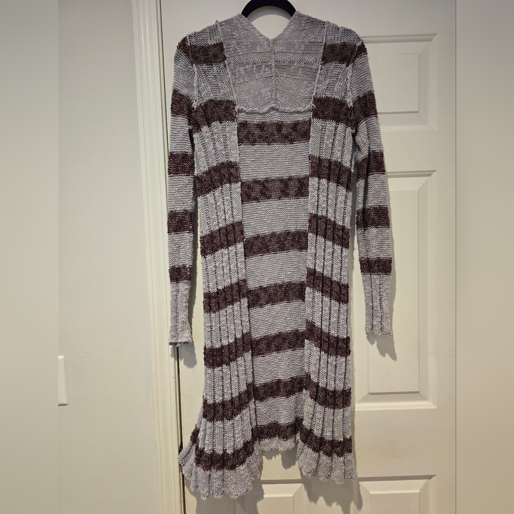 Free People Women's Free Spirit Stripe Cardigan in Lavender Combo Size SMALL - Picture 3 of 7